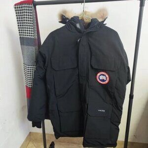 Canada Goose Black Puffer Jacket with Fur Trim